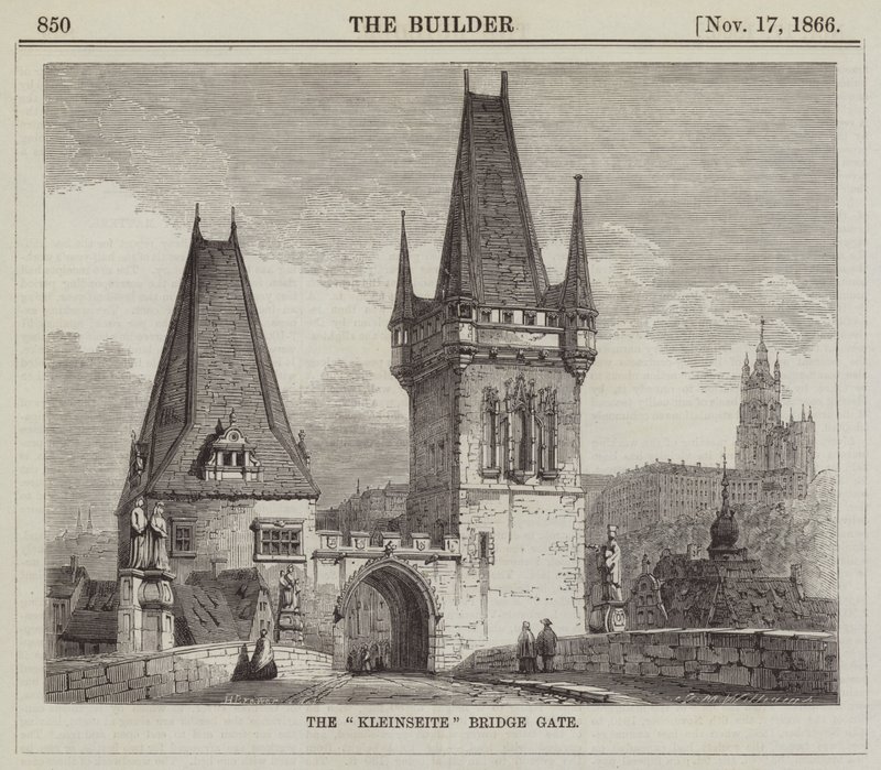 The "Kleinseite" Bridge Gate (engraving) by English School