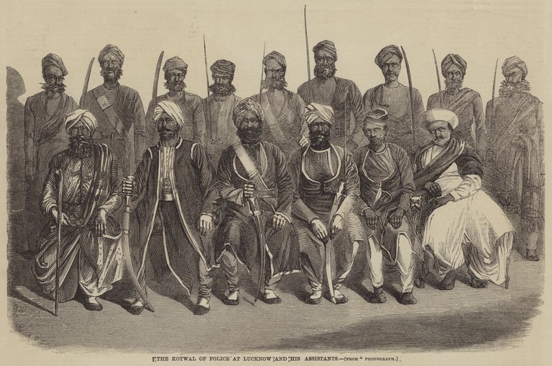 The Kotwal of Police at Lucknow and his Assistants by English School