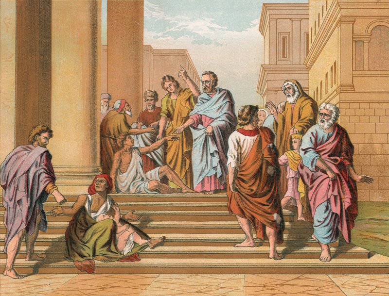 The Lame Man healed by Peter and John by English School