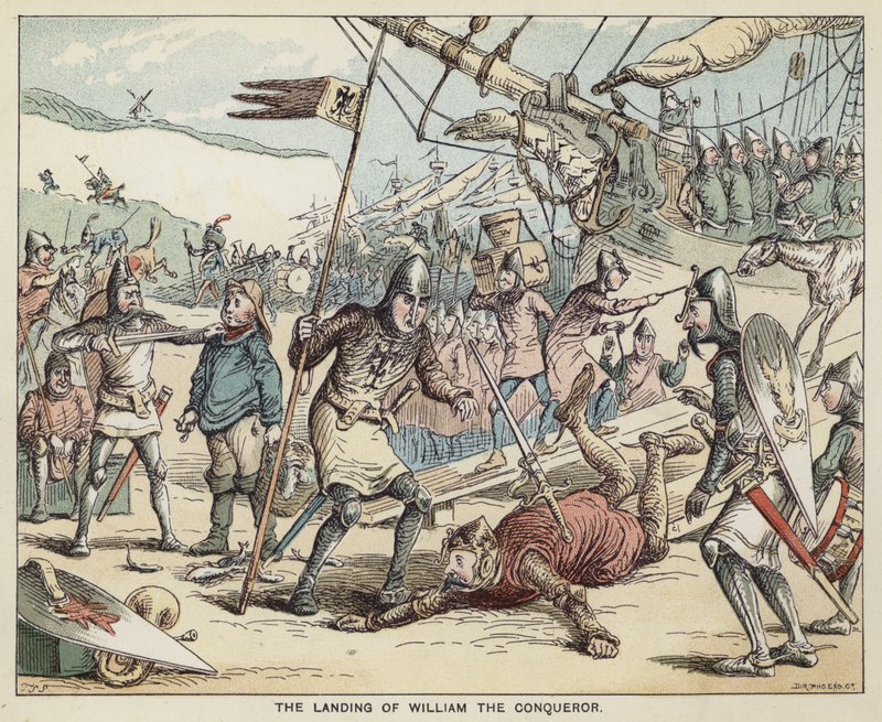 The Landing of William the Conqueror by English School