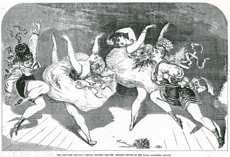 The Last New Can-Can - Mademoiselle Colonna and Her Parisian Troupe at the Royal Alhambra Palace by English School