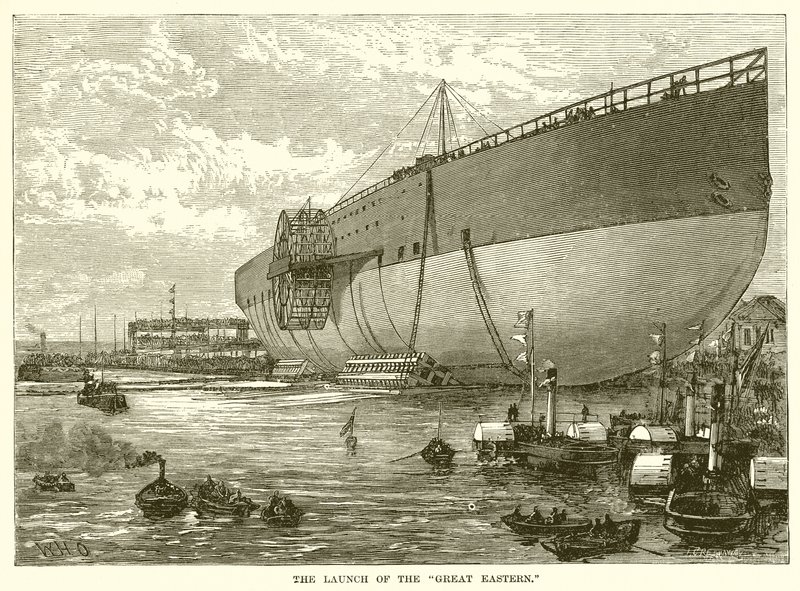 The Launch of the Great Eastern by English School
