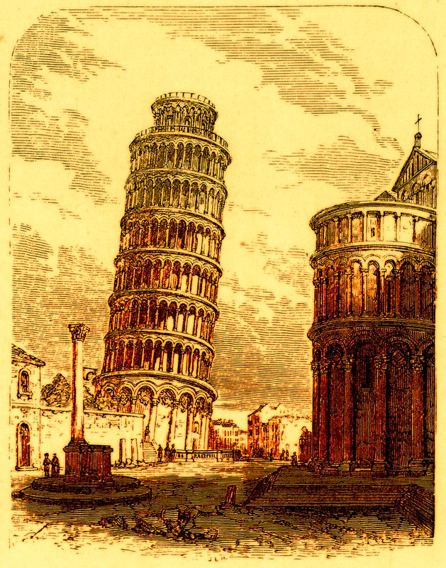 The Leaning Tower, and Apsis of the Cathedral, Pisa by English School