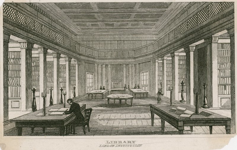 The Library of the London Institution, Finsbury Circus, London by English School