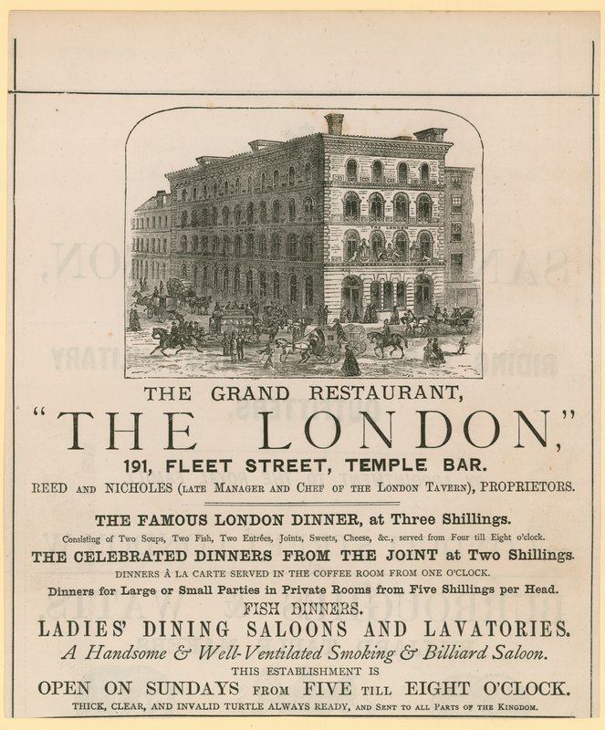 The London, Restaurant, 191 Fleet Street, Temple Bar by English School