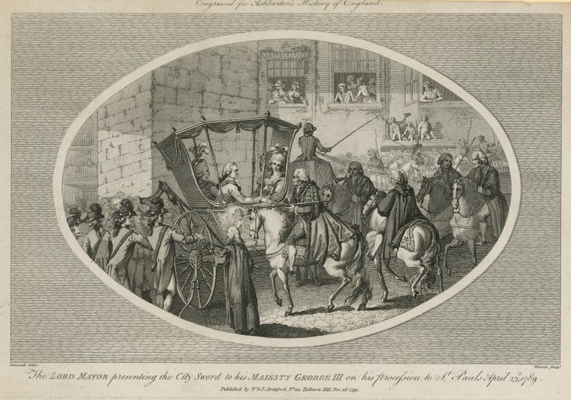 The Lord Mayor Presenting the City Sword to His Majesty George III by English School