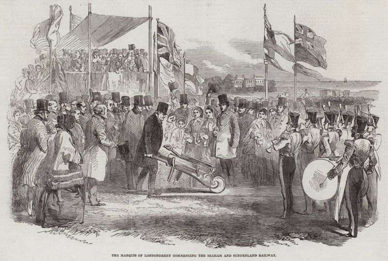 The Marquis of Londonderry commencing the Seaham and Sunderland Railway by English School
