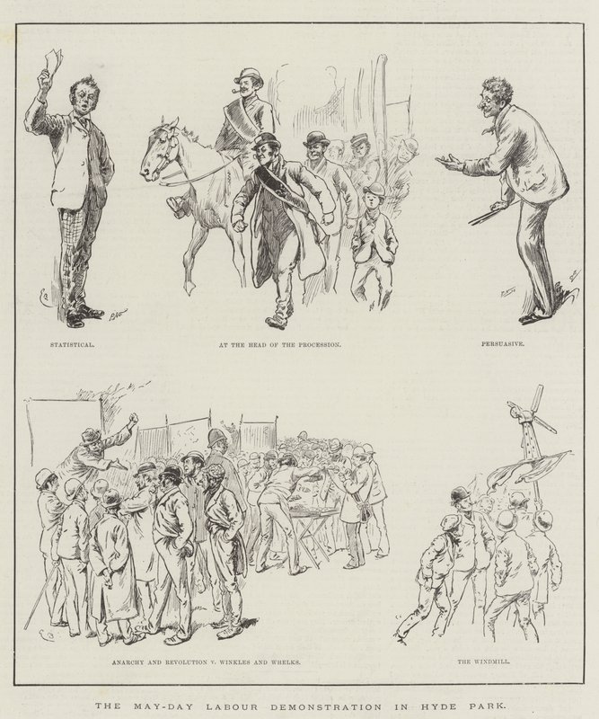 The May-Day Labour Demonstration in Hyde Park by English School