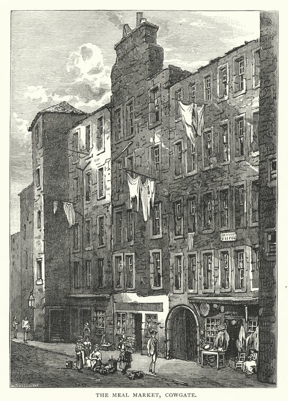 The Meal Market, Cowgate (engraving) by English School