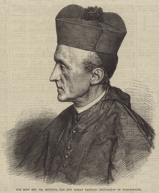The Most Reverend Dr Manning, the New Roman Catholic Archbishop of Westminster by English School