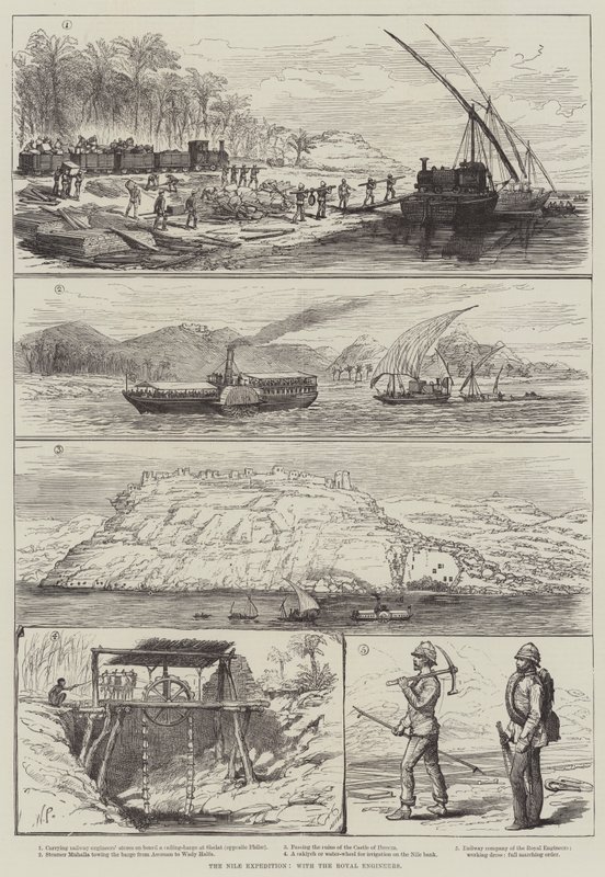 The Nile Expedition, with the Royal Engineers by English School