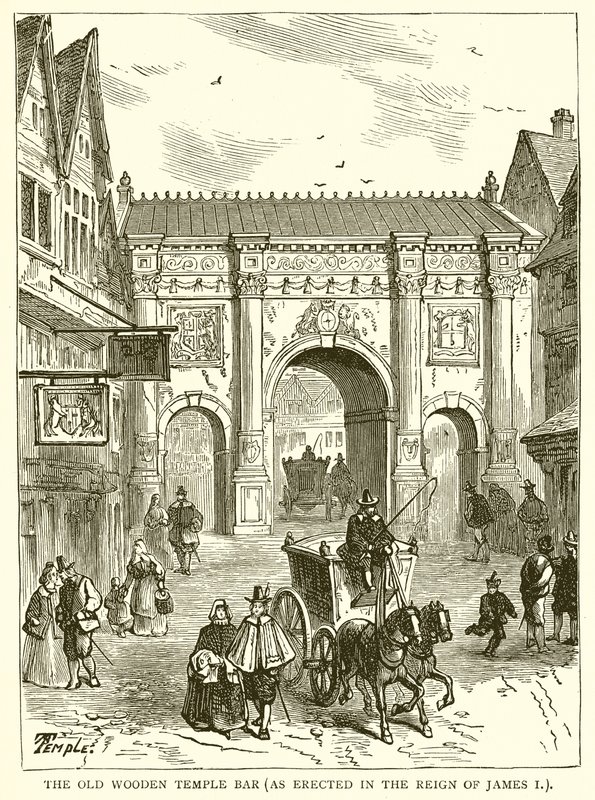 The Old Wooden Temple Bar (as Erected in Reign of James I) by English School