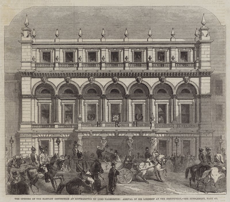 The Opening of the Hartley Institution at Southampton by Lord Palmerston, Arrival of His Lordship at the Institution by English School