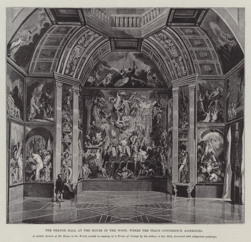 The Orange Hall at the House in the Wood, where the Peace Conference assembles by English School
