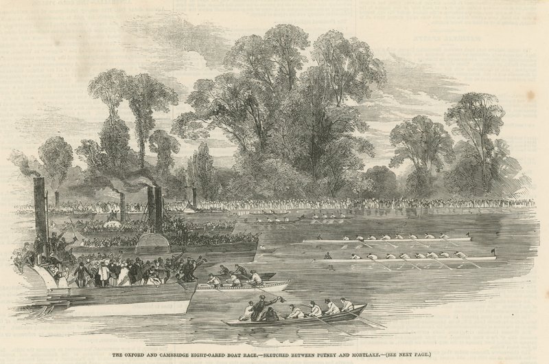 The Oxford and Cambridge Eight-Oared Boat Race by English School