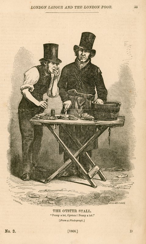The Oyster Stall from London Labour and the London Poor by English School
