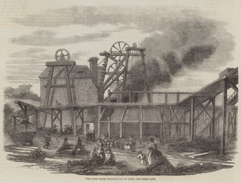 The Page Bank Colliery-Pit on Fire by English School