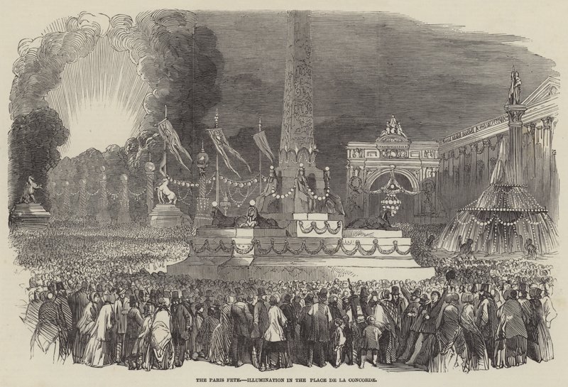 The Paris Fete, Illumination in the Place de la Concorde by English School