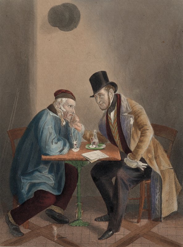The Parliamentary candidate taking a drink with a member of the electorate by English School