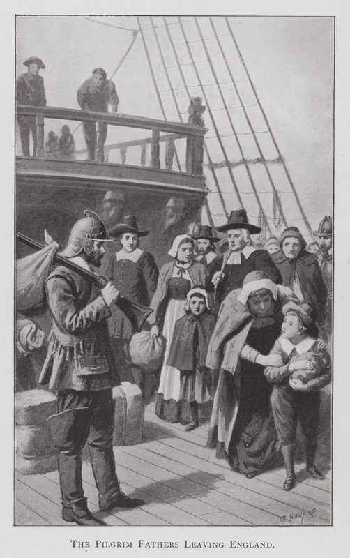 The Pilgrim Fathers Leaving England by English School