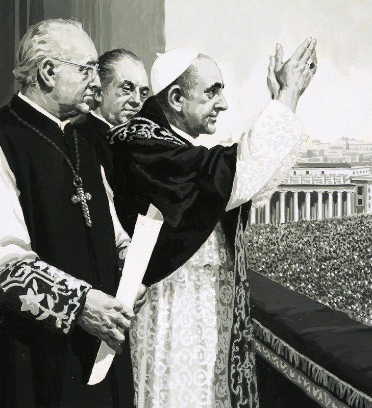 The Pope, waving to the crowds by English School