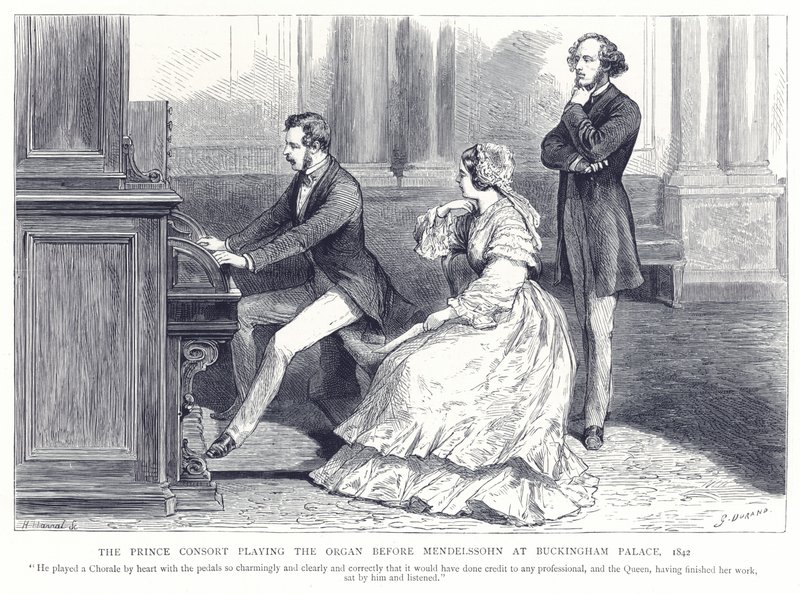 The Prince Consort Playing the Organ Before Mendelssohn at Buckingham Palace, 1842 by English School