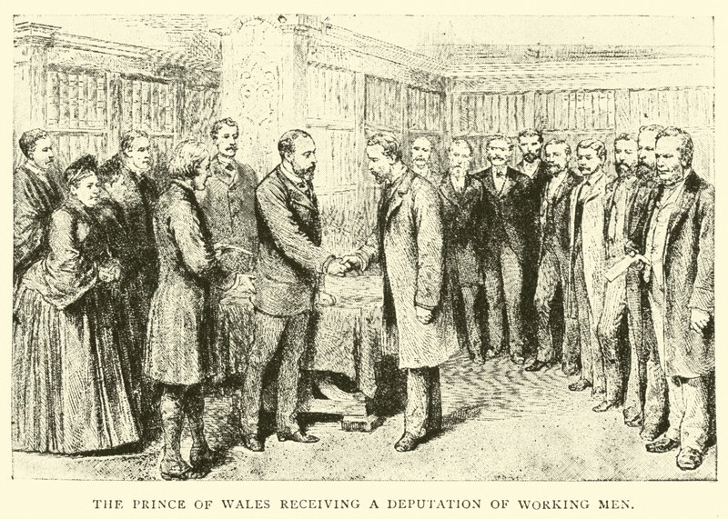 The Prince of Wales receiving a deputation of working men by English School