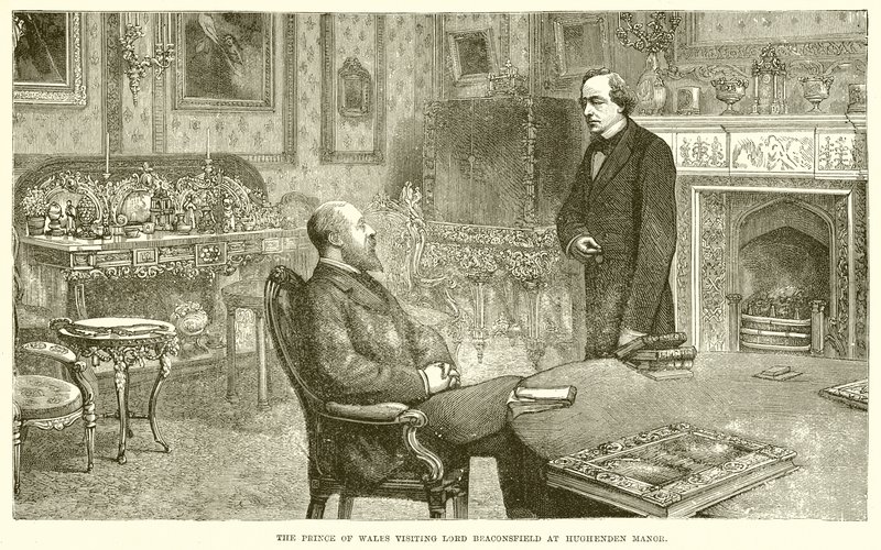 The Prince of Wales visiting Lord Beaconsfield at Hughenden Manor by English School