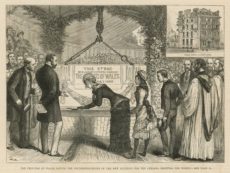 The Princess of Wales Laying the Foundation Stone of the New Building for the Chelsea Hospital for Women by English School