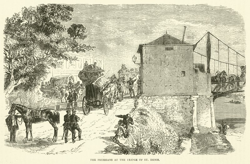 The Prussians at the Bridge of St Denis by English School