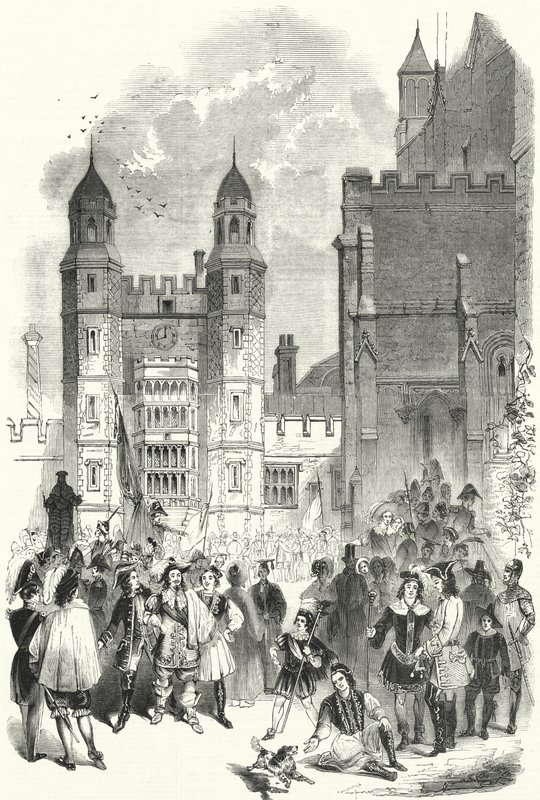 The Quadrangle of Eton College on the morning of the Montem by English School