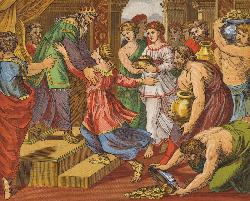 The Queen of Sheba Bringing Gifts to Solomon by English School