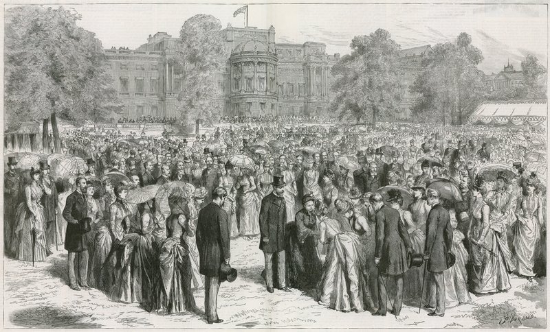 The Queens Garden Party at Buckingham Palace by English School
