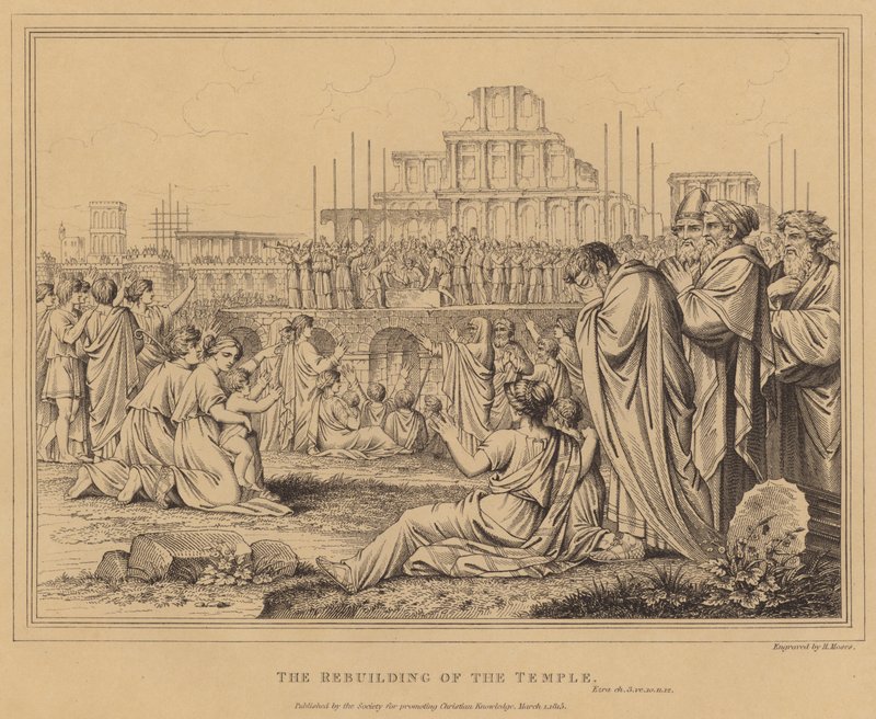 The Rebuilding of the Temple, Ezra by English School