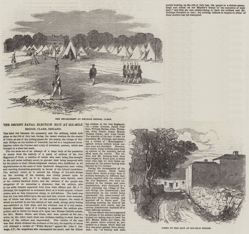 The Recent Fatal Election Riot at Six-Mile Bridge, Clare, Ireland by English School