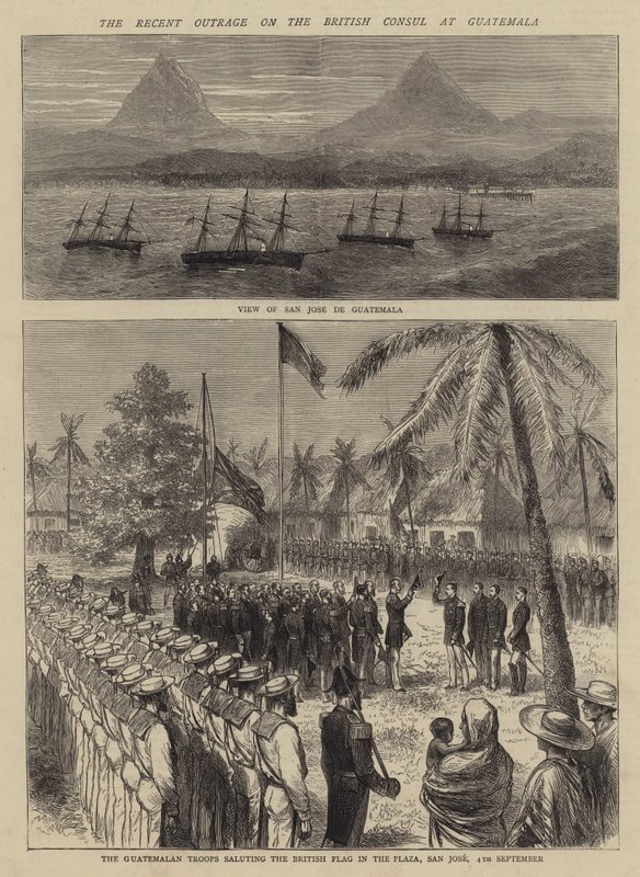 The Recent Outrage on the British Consul at Guatemala (engraving) by English School