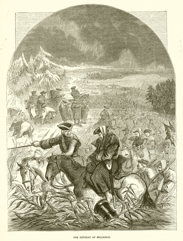 The Retreat of Belleisle by English School