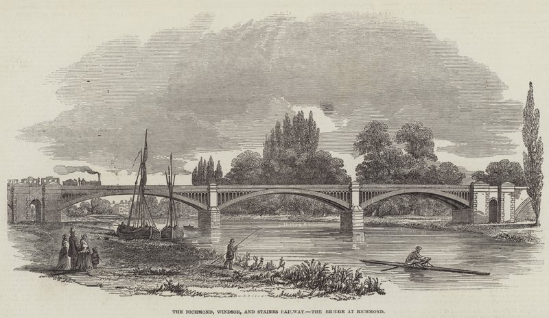 The Richmond, Windsor, and Staines Railway Bridge at Richmond by English School