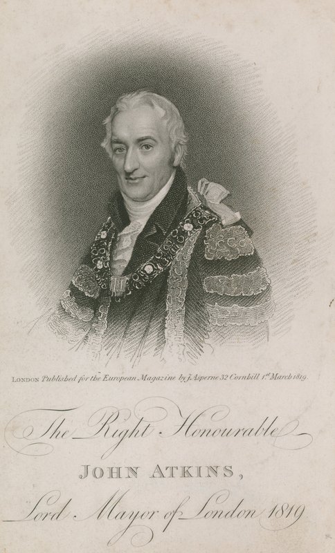 The Right Honourable John Atkins, Lord Mayor of London 1819 by English School