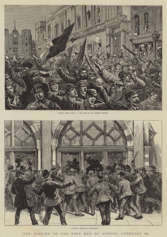 The Rioting in the West End of London, 8 February by English School
