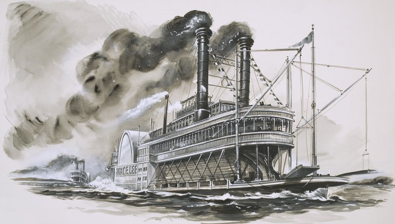 The Robert E Lee Leads the Natchez in Their Famous Race up the Mississippi River by English School