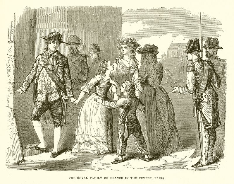 The Royal Family of France in the Temple, Paris by English School