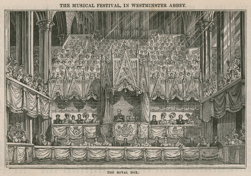 The Royal Musical Festival in Westminster Abbey: The Royal Box by English School
