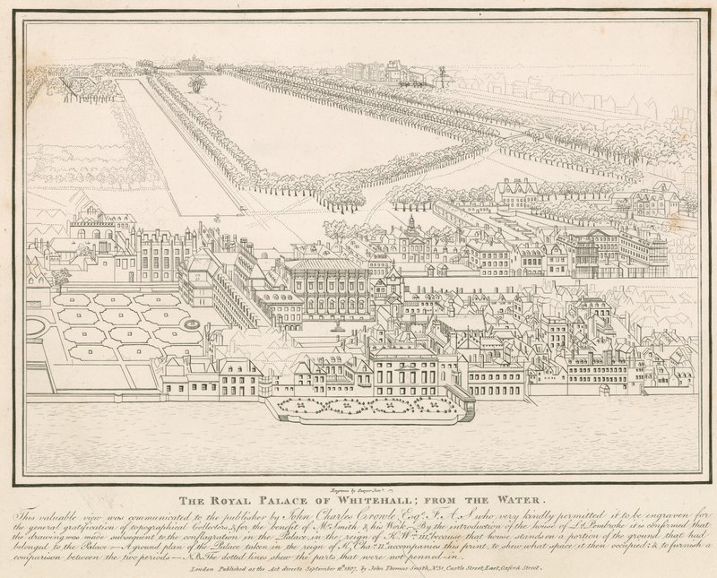 The Royal Palace of Whitehall, from the Water by English School