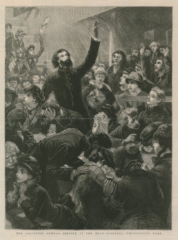 The Salvation Army - A Service at the Headquarters on Whitechapel Road by English School
