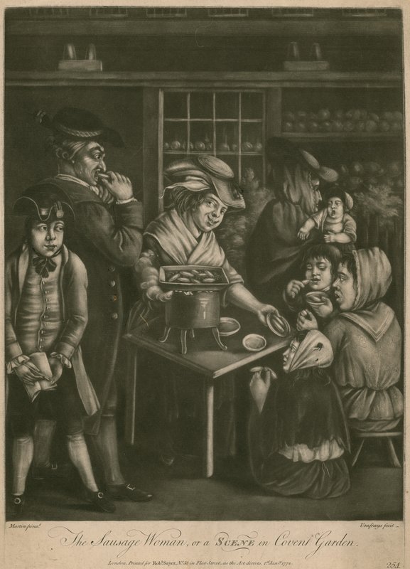 The Sausage Woman; or, a Scene in Covent Garden by English School