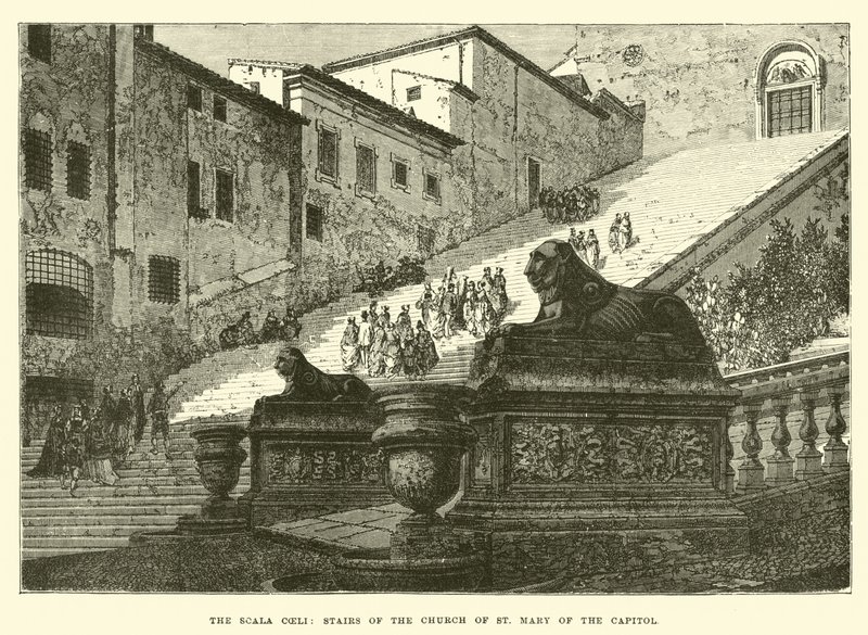 The Scala Coeli, Stairs of the Church of St. Mary of the Capitol by English School