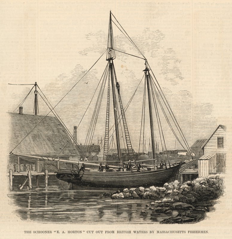The Schooner E A Horton Cut Out from British Waters by Massachusetts Fishermen by English School