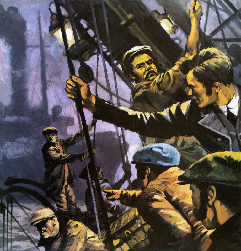 The Sea Wolf. Illustration to the book by Jack London. by English School
