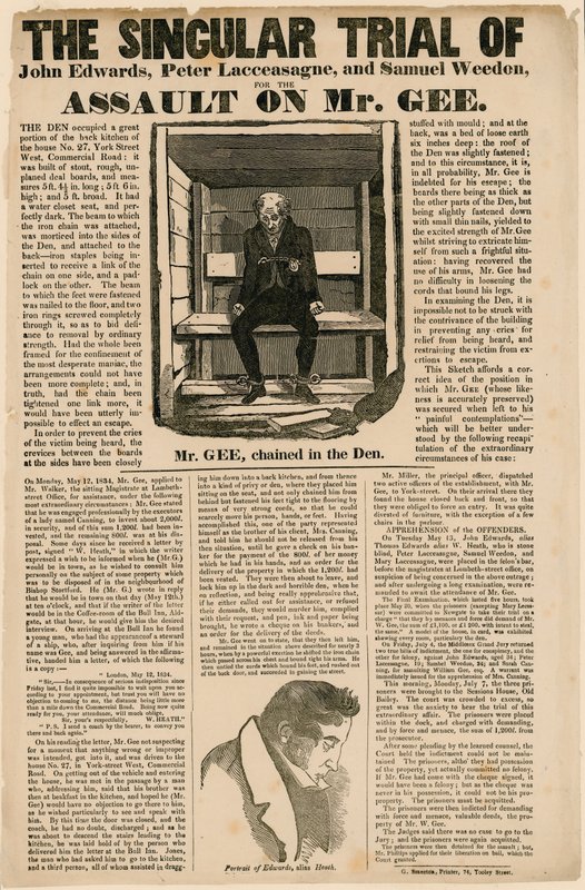 The Singular Trial for the Assault on Mr. Gee, 1834 by English School
